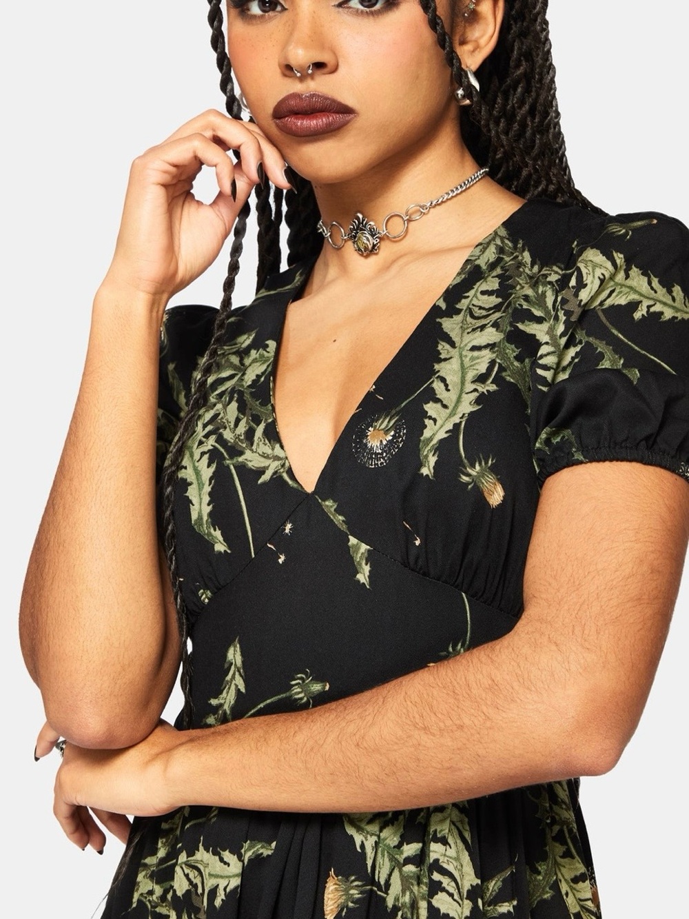Disturbia Cimora Dandelion Maxi Dress 10 NWT Puff Sleeve V Neck - Picture 4 of 10